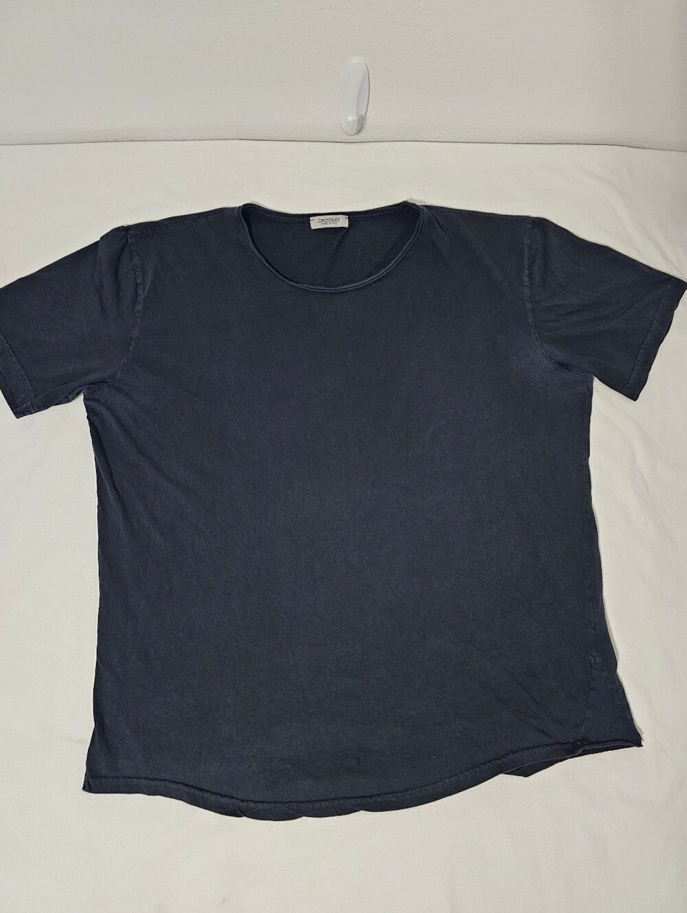 Crossley Italy Relaxed XL Garment Dyed Cotton Tee Wash Black Luxury Minimalist